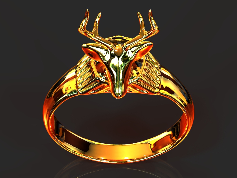 deer head ring design