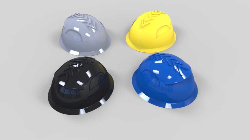 3D rendered hard hats