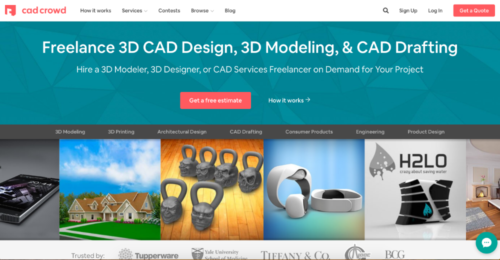Cad Crowd platform for hiring freelance 3D modelers and CAD designers