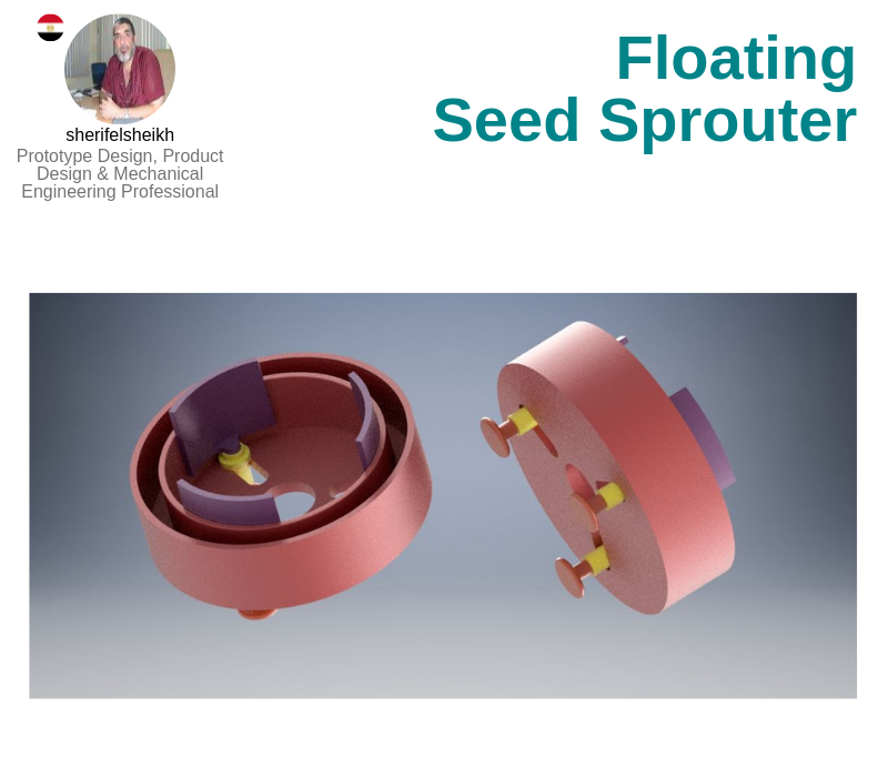 A photo of the Floating Seed Sprouter created on Autodesk Inventor.