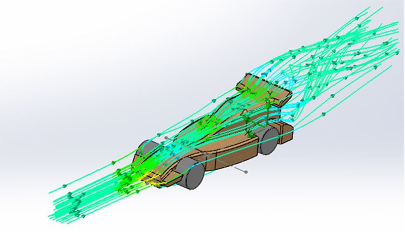 Vehicle aerodynamic flow simulation 