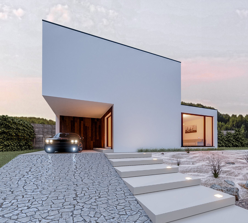 3D-rendering-house-facade-with-car