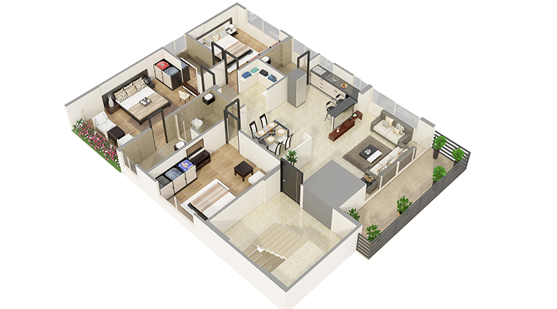 Architectural-floor-plan-rendering