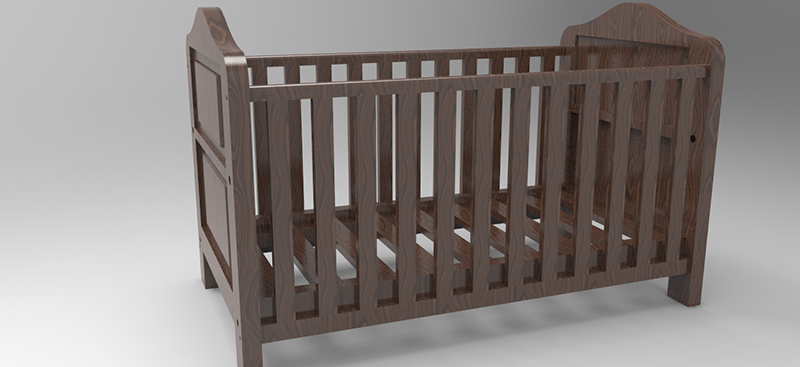 Baby-bed-3D-rendering