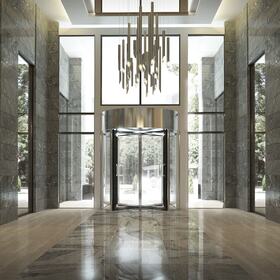 3D hotel entrance rendering 