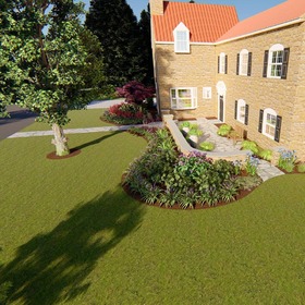 Front yard landscape rendering