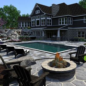 Backyard design rendering