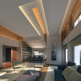 Log cabin 3D rendering