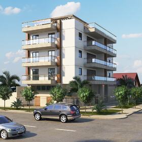 Apartment building 3D rendering