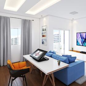 Living room 3D architectural visualization