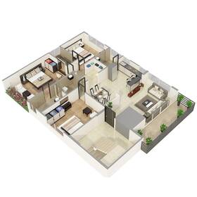 Architectural floor plan rendering