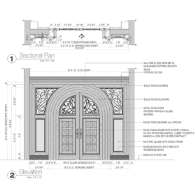Main entrance door AutoCAD drawing