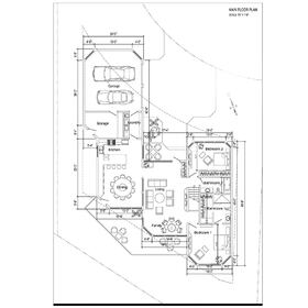 Two-storey house main floor CAD drawing