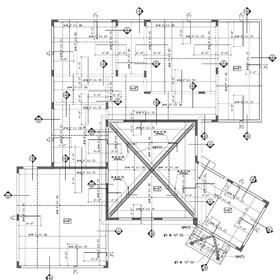Reinforced concrete block house roof plan