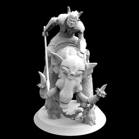 Giant mammoth rider board game character