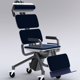 A wheelchair that turns into a stretchair to transfer disables to bed 