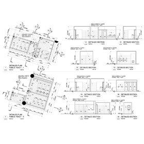 Mall's public toilet architectural detailing