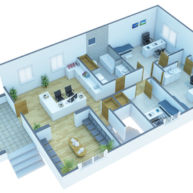 3D floor plan rendering