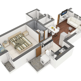 3D floor plan rendering