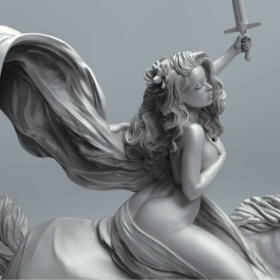3D sculpture fantasy woman