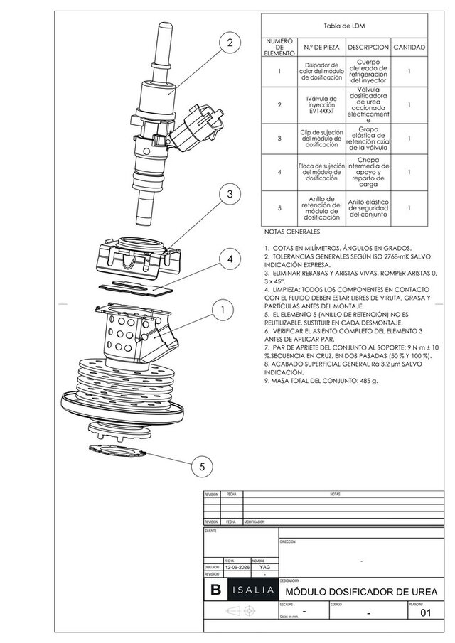 Urea dosing module · exploded view and sheet-metal parts – image 2 of 2