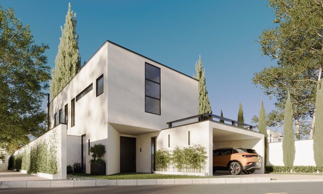 3D model of Modern Villa Exterior Design Visualization