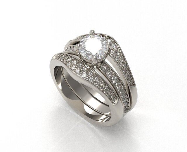 Fine diamond ring with sub rings