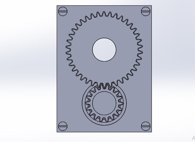 3D model of Speed reduction gearbox