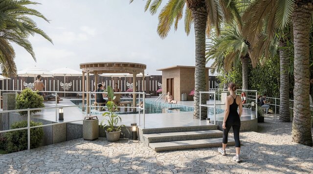 AUIB Campus – Building #85 Outdoor Pool & Landscape Visualization