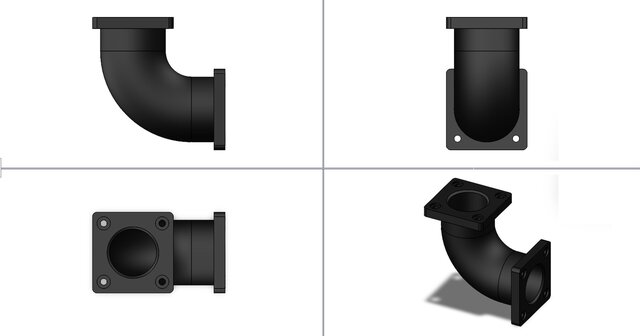90-Degree Elbow Pipe with Flanged Connections – image 4 of 5