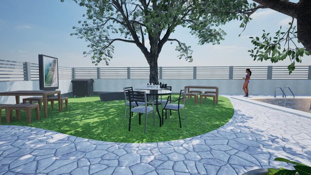 3D model of Municipal swimming pool project in Bafia, Cameroon
