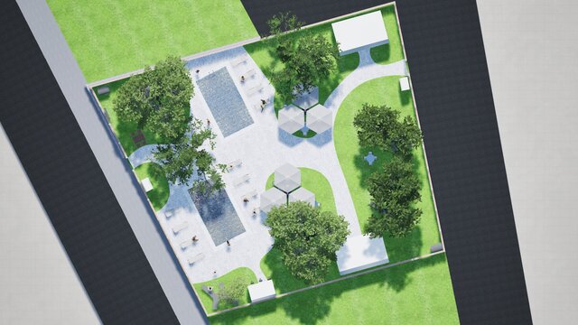 3D model of Municipal swimming pool project in Bafia, Cameroon