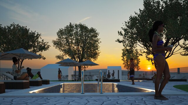 3D model of Municipal swimming pool project in Bafia, Cameroon