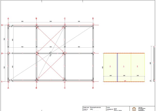 3D model of CLT and Glulam Structure