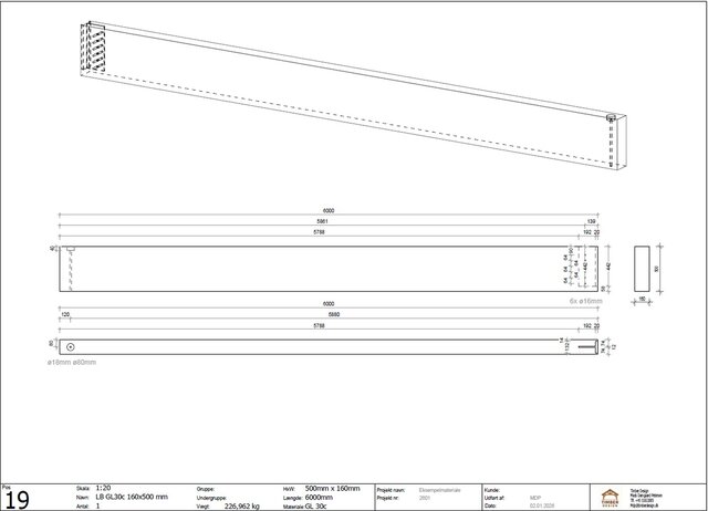 3D model of CLT and Glulam Structure