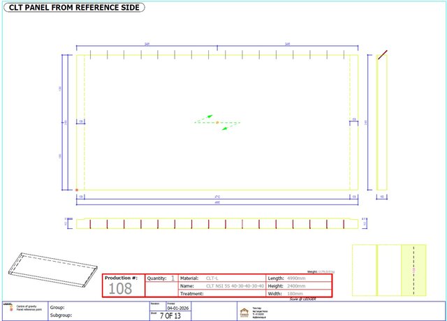 3D model of CLT and Glulam Structure