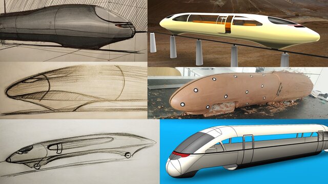 3D model of "SmartTrain" Gyro-monorail concept