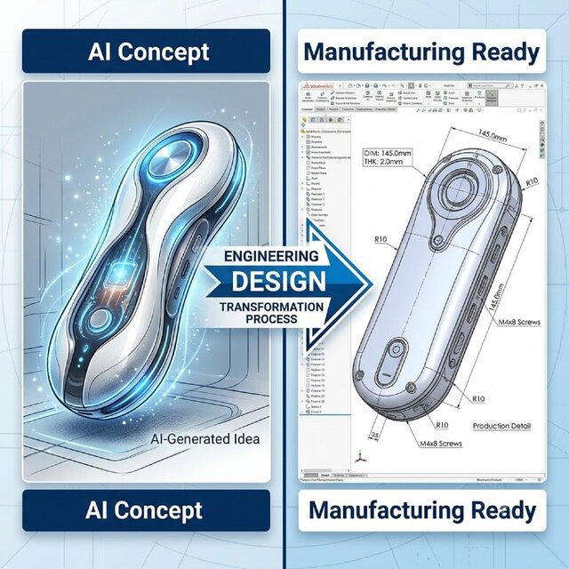 AI Sketch to Manufacturing-Ready CAD Model | SolidWorks | AutoCAD