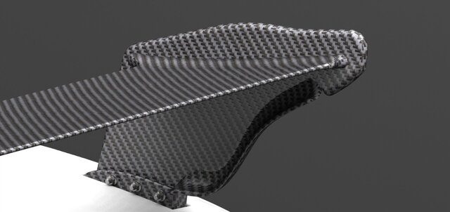 3D model of Carbon Fiber Rear Wing Concept