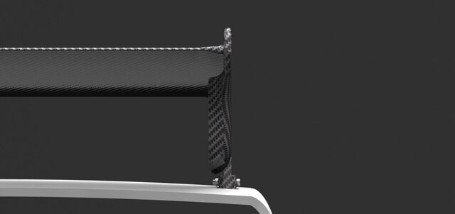 3D model of Carbon Fiber Rear Wing Concept