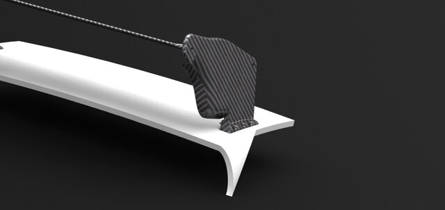 3D model of Carbon Fiber Rear Wing Concept
