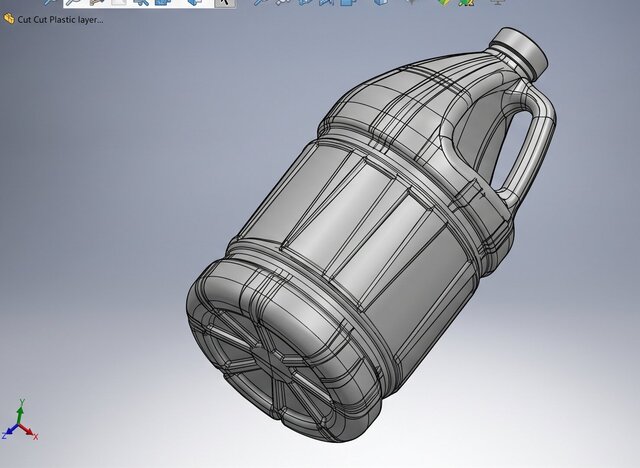 3D model of Plastic Packaging Engineer, HDPE Bottle Structural Design