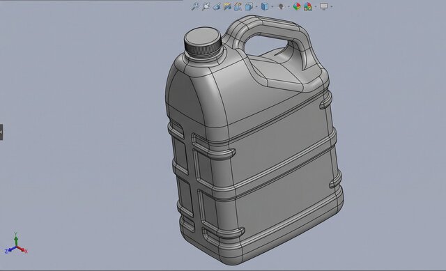 3D model of Plastic Packaging Engineer, HDPE Bottle Structural Design
