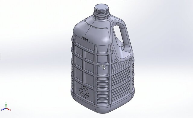 3D model of Plastic Packaging Engineer, HDPE Bottle Structural Design