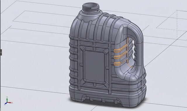 3D model of Plastic Packaging Engineer, HDPE Bottle Structural Design