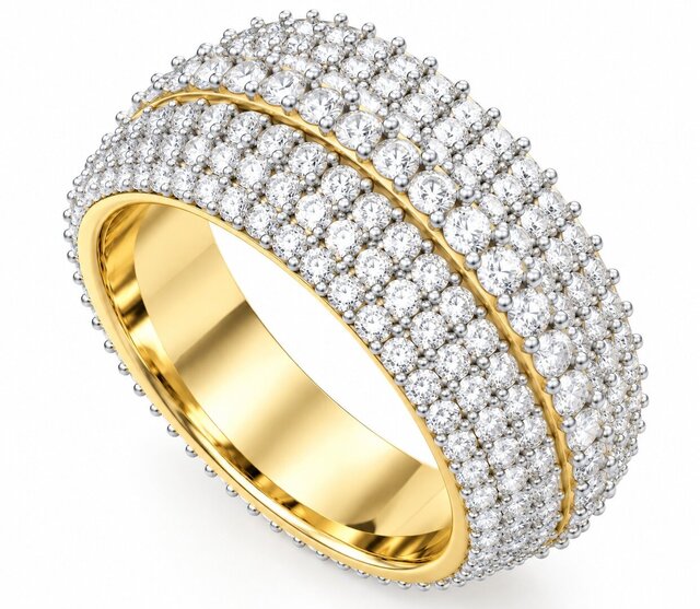 Luxury 3D Jewelry CAD Model | Sapphire & Diamond Bespoke Gold Bangle Bracelet | Manufacturing & 3D Print Ready STL – image 13 of 15