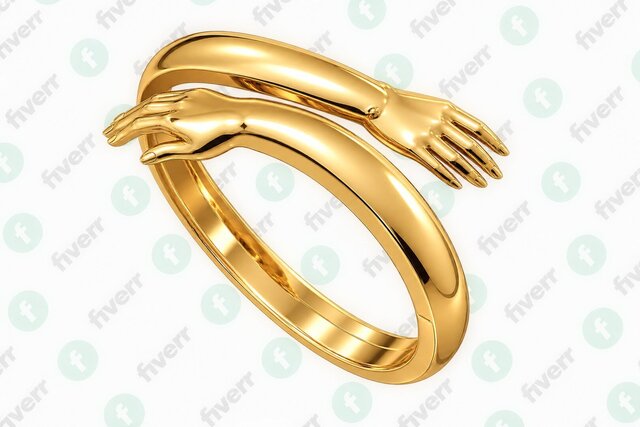 Luxury 3D Jewelry CAD Model | Sapphire & Diamond Bespoke Gold Bangle Bracelet | Manufacturing & 3D Print Ready STL – image 5 of 15