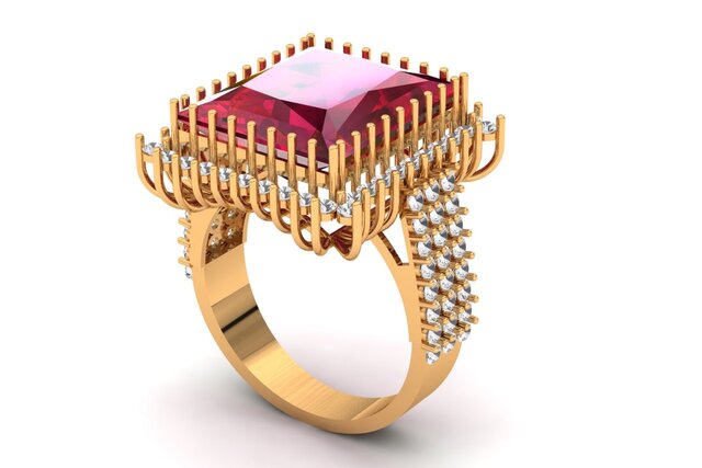 Luxury 3D Jewelry CAD Model | Sapphire & Diamond Bespoke Gold Bangle Bracelet | Manufacturing & 3D Print Ready STL – image 14 of 15