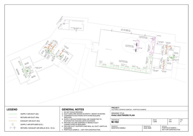 3D model of Cultural & Sports Complex – MEP & Mechanical Systems Design