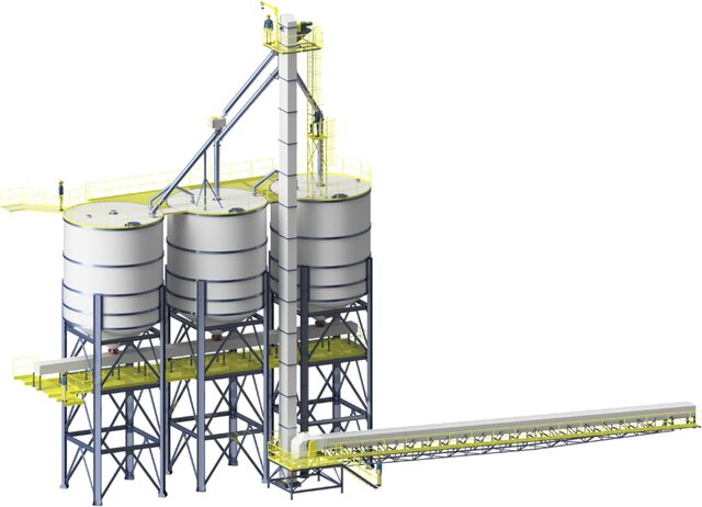Bulk Material Handling Plant – Silos, Conveyors & Bucket Elevator – image 1 of 1